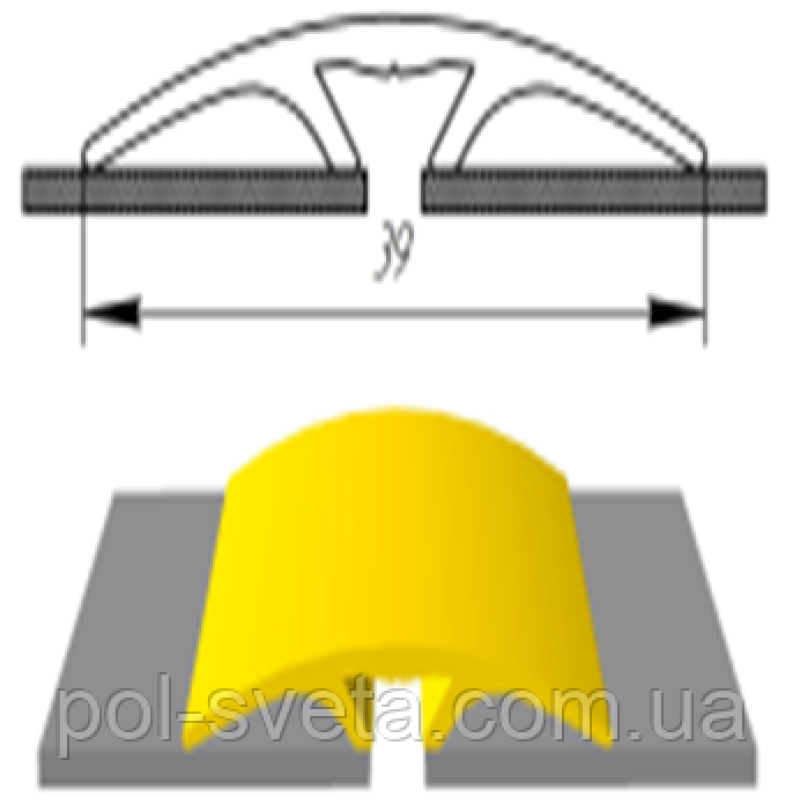 Алюмінієвий поріг АП-013 (довжина 900, 1800, 2700 мм)