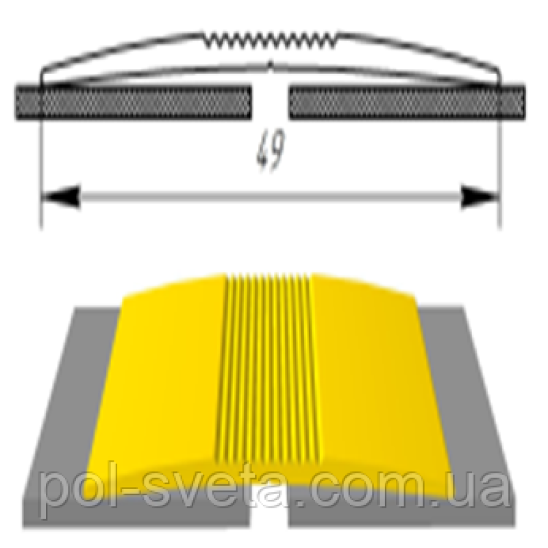 Алюмінієвий поріг АП-015 (довжина 900, 1800, 2700 мм)
