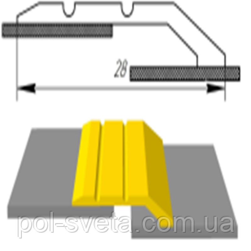 Алюмінієвий поріг АП-007 (довжина 900, 1800, 2700 мм)