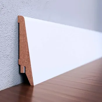 Плінтус МДФ, висота 80 мм, покриття по підлозі 21 мм, довжина 2,80 Білий