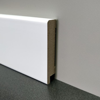 Плінтус Супер профіль ПП1680 Білий 2800х79х16 мм Плінтус для підлоги з мдф Мінімалістичний плінтус