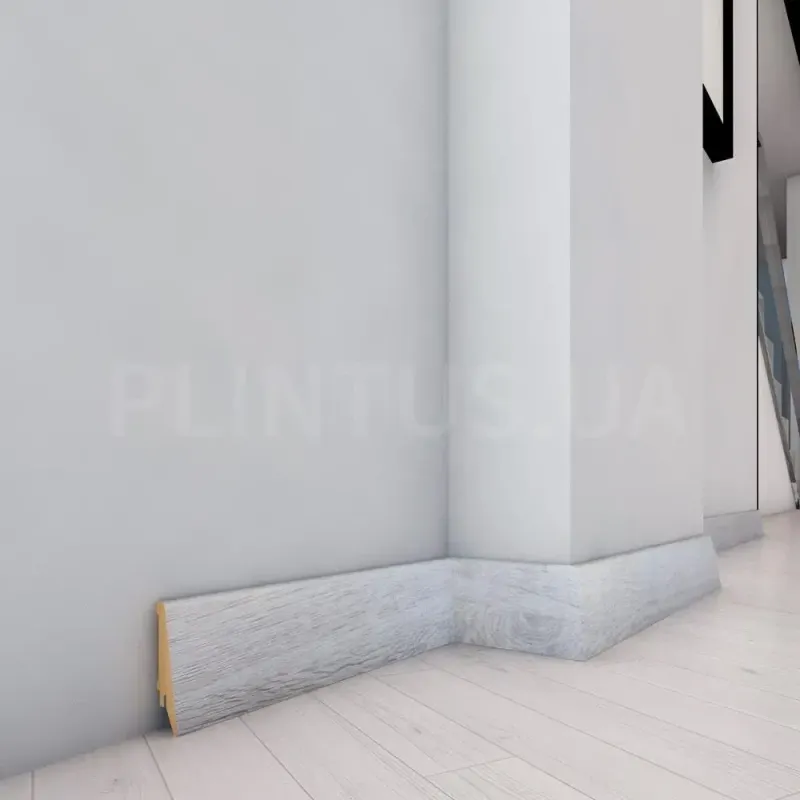 Плінтус МДФ, висота 80 мм, покриття по підлозі 21 мм,довжина 2,8м Дуб Глазго