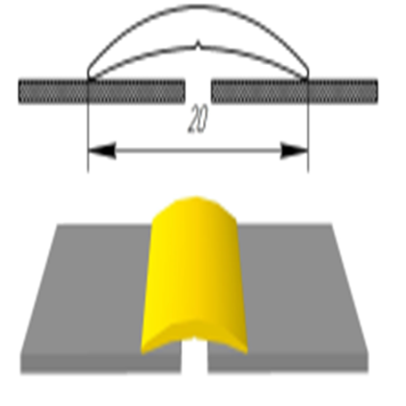 Алюмінієвий поріг шириною 20 мм  (АП-001)