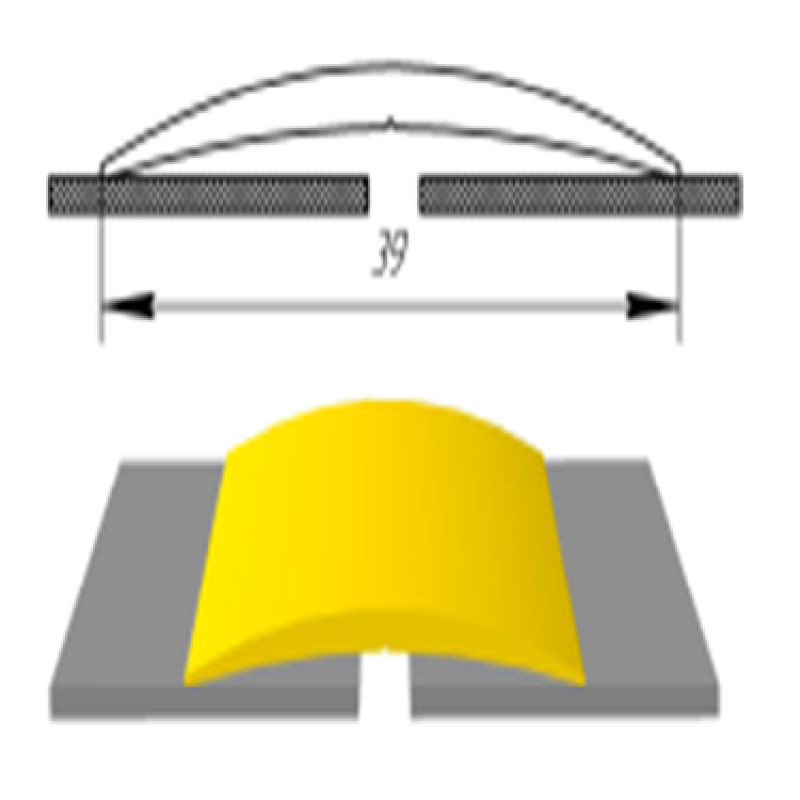 Алюмінієвий підлоговий поріг шириною 39 мм (АП-011)