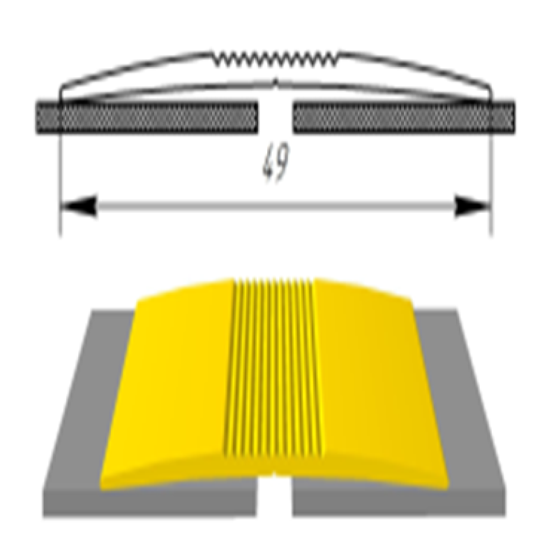Алюмінієвий підлоговий поріг шириною 49 мм (АП-015)
