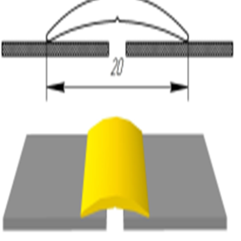 Алюмінієвий підлоговий поріг шириною 20 мм, АП-001 (золото, срібло)