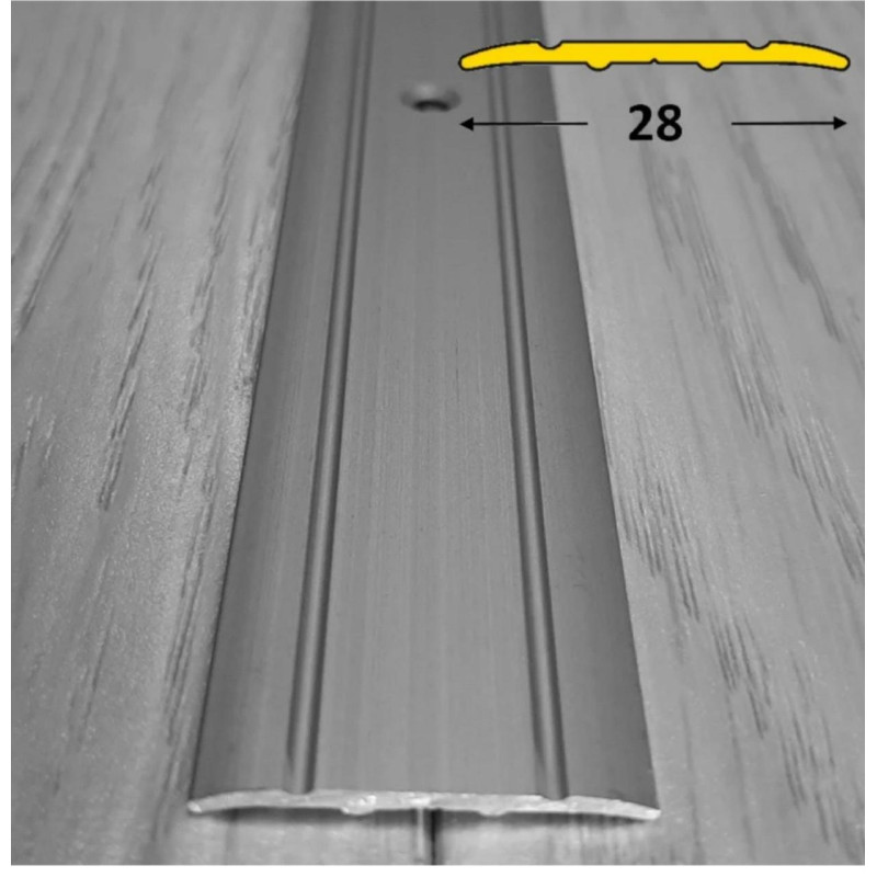 Підлоговий алюмінієвий поріг шириною 28 мм (АП-005)
