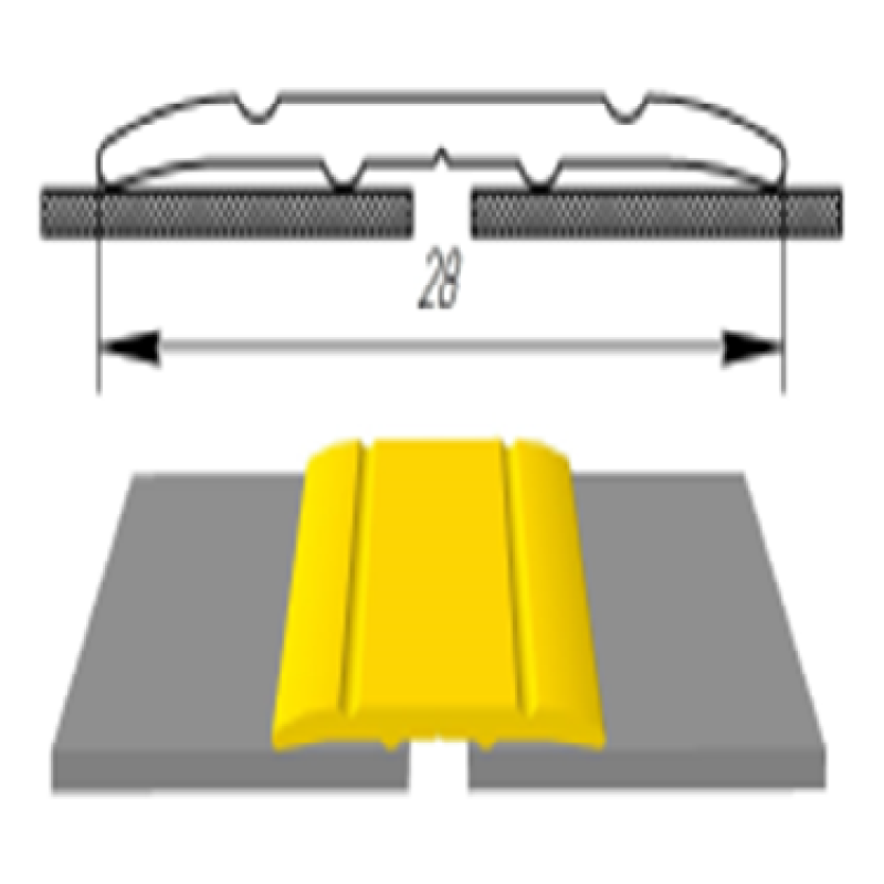 Підлоговий алюмінієвий поріг шириною 28 мм (АП-005)
