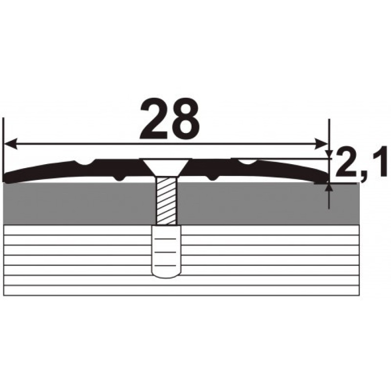 Підлоговий алюмінієвий поріг шириною 28 мм (АП-005)
