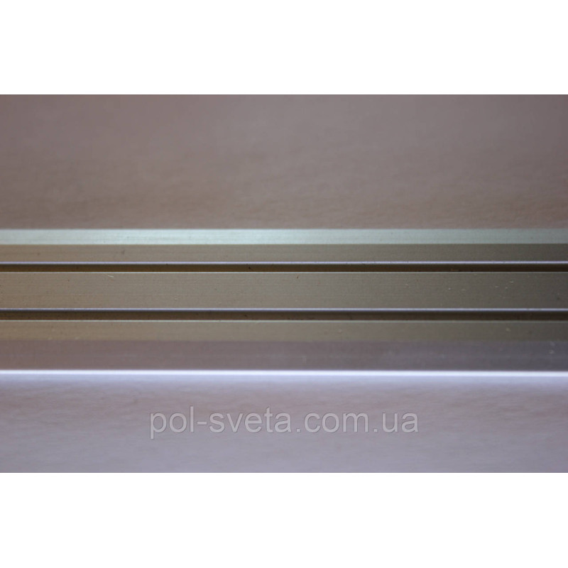 Поріг Алюмінієвий 28мм х 2мм відкритий монтаж, АП-005 ( срібло)