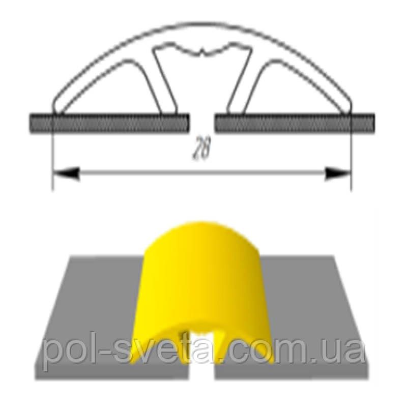 Алюмінієвий поріжок 28мм приховане кріплення АП-016 довжина 900мм