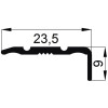 Кутовий алюмінієвий поріжок 24*9мм довжина 900мм