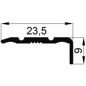 Кутовий алюмінієвий поріжок 24*9мм довжина 900мм