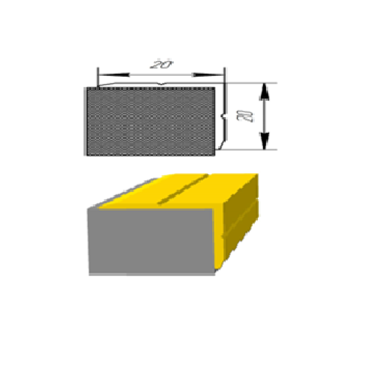 Кутовий алюмінієвий поріжок 20*20 мм довжина 2,70 Каштан