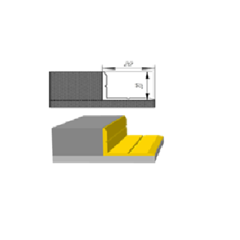 Кутовий алюмінієвий поріжок зовнішний 20*20мм довжина 2,70м Дуб Сірий