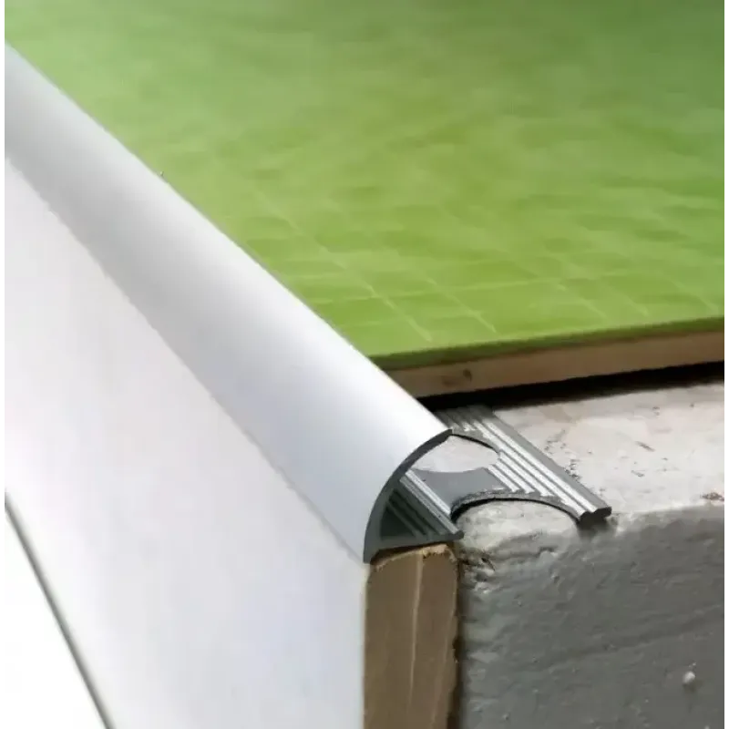 Алюмінієвий куточок напівкруглий для плитки товщиною 10 мм, довжина 2,7 м Срібло (ПЛ-202)