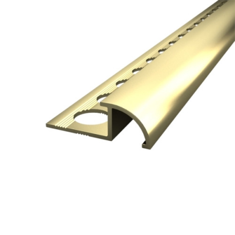 Алюмінієвий профіль для плитки 8мм, довжина 2.7 м, Золото (ПЛ-212)