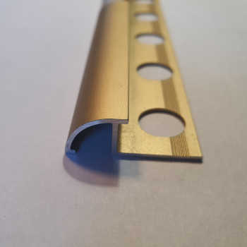 Алюмінієвий профіль для плитки 8мм, довжина 2.7 м, Золото (ПЛ-212)