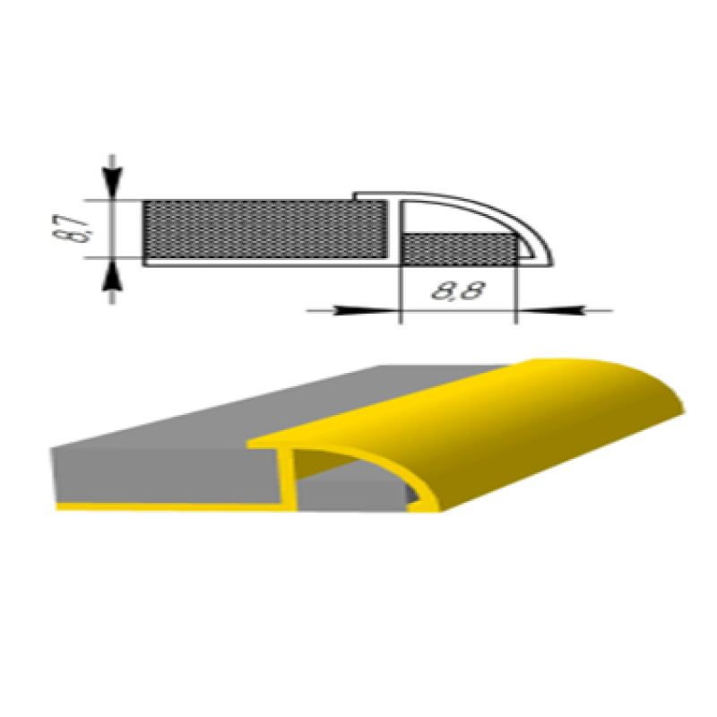 Алюмінієвий профіль для плитки 8мм, довжина 2.7 м, Золото (ПЛ-212)