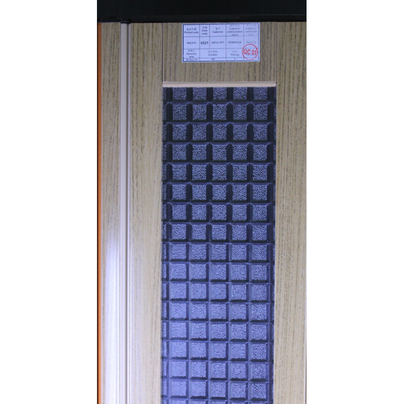 Двері міжкімнатні Symfonia складна (гармошка) зі склом ПВХ Vinci Decor  Мускатний горіх