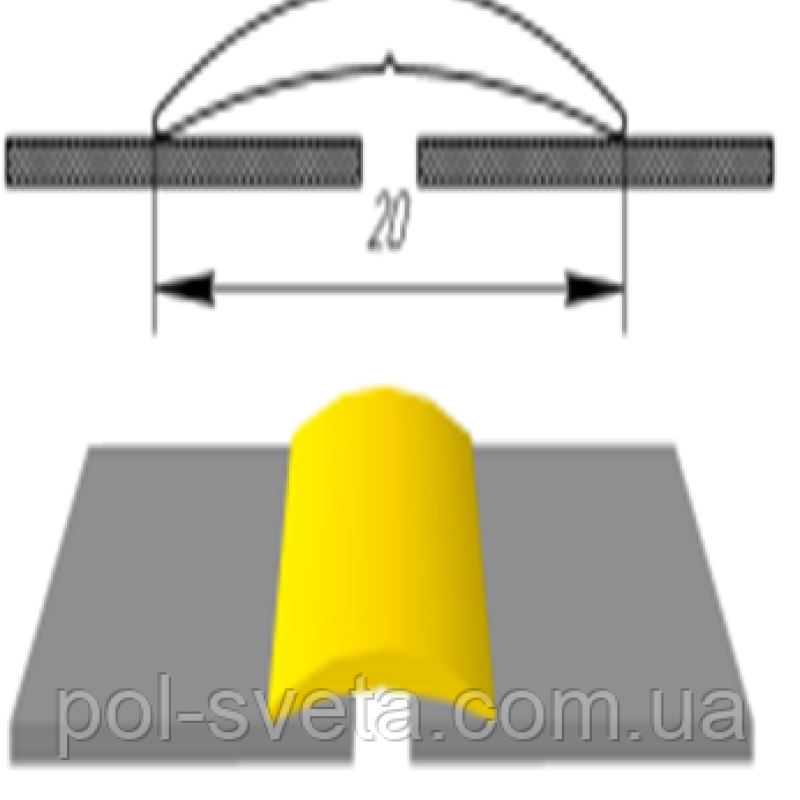 Алюмінієвий поріг шириною 20 мм  (АП-001)