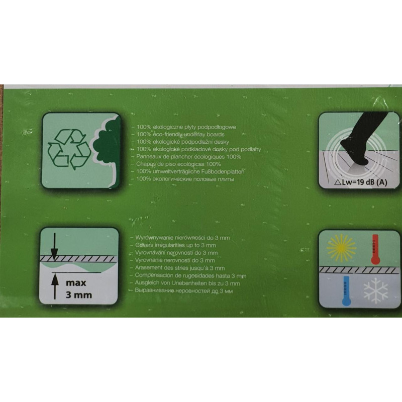 Підкладка під ламінат Fibris Izopanel Тихий хід 3 мм Деревно-волокниста підкладка для підлогового покриття