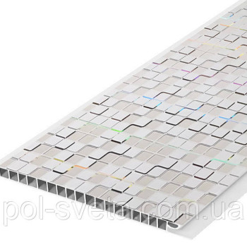Панель пластикова Decomax Tetris 6000х250х8 мм Безшовні панелі пвх Вологостійкі пластикові панелі