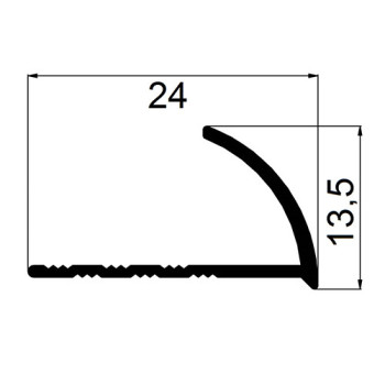 Обробний алюмінієвий куточок напівкруглий для плитки товщиною 10 мм, довжина 2,7 м Золото (ПЛ-202)