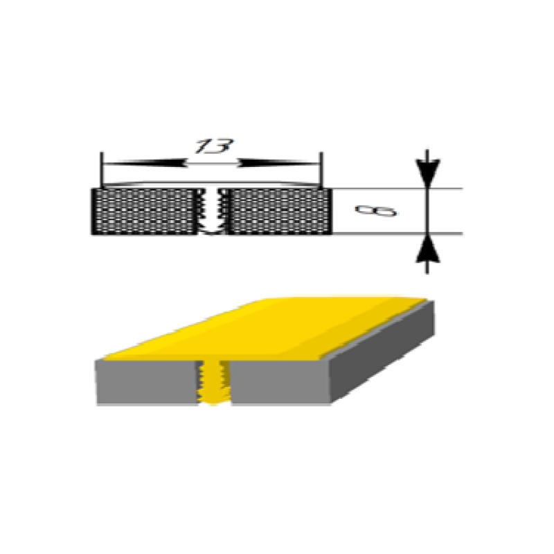 З'єднувальний алюмінієвий профіль Т-подібний для плитки, ширина 13 мм, довжина 2,7 м, Срібло-золото