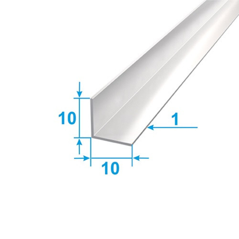 Декоративний алюмінієвий Куточок 10х10х1,0 золото