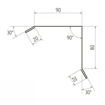 Вітрова планка пряма для даху