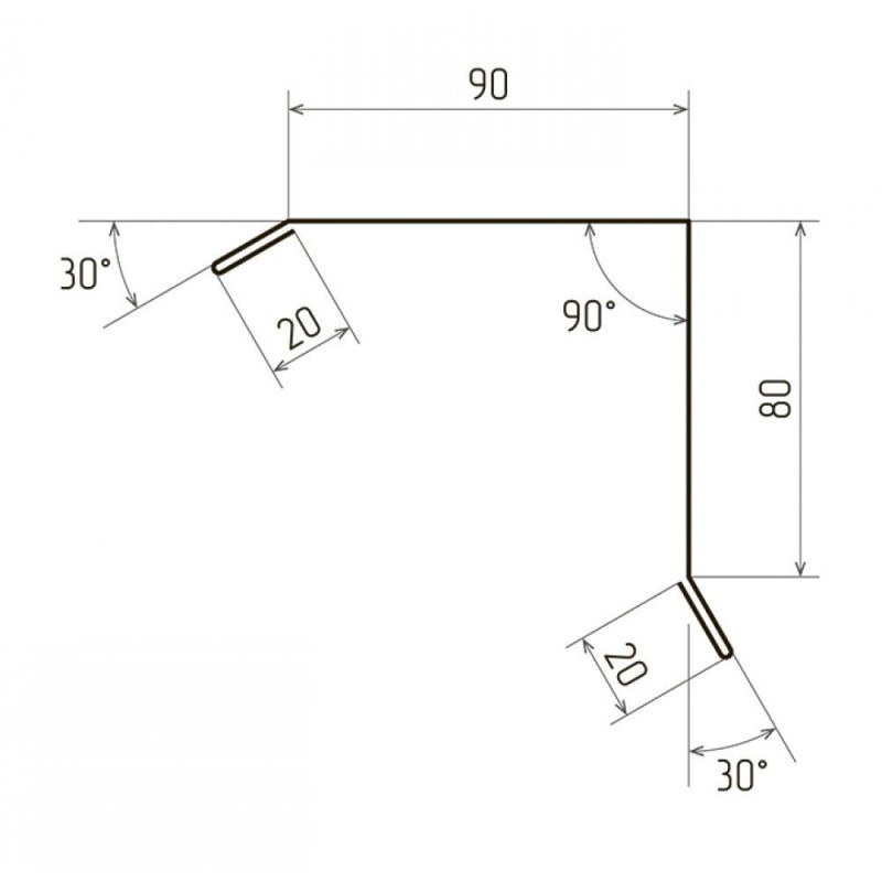 Вітрова планка пряма для даху