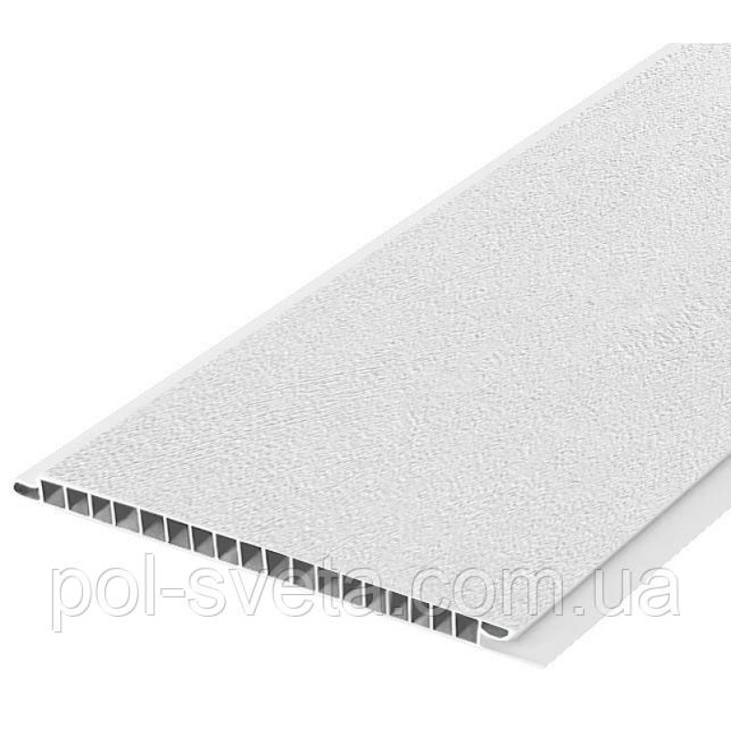 Панель пластикова Decomax Інтонако білий 2700х250х8 мм Пластикова вагонка Пластикова обшивка стін