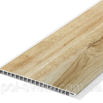 Панель пластикова Decomax Дуб пілсен 2700х250х6 мм Оздоблювальний пластик для стін Панелі із пластику для стін