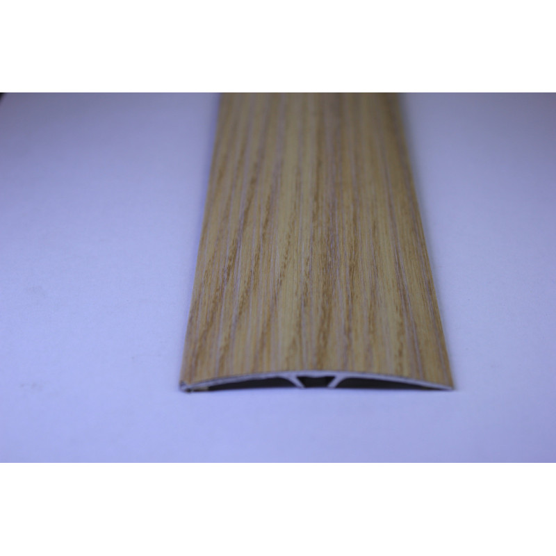 Напівкруглий підлоговий поріг із прихованим кріпленням завширшки 60 мм, Дуб Сірий (АП-014) 1800