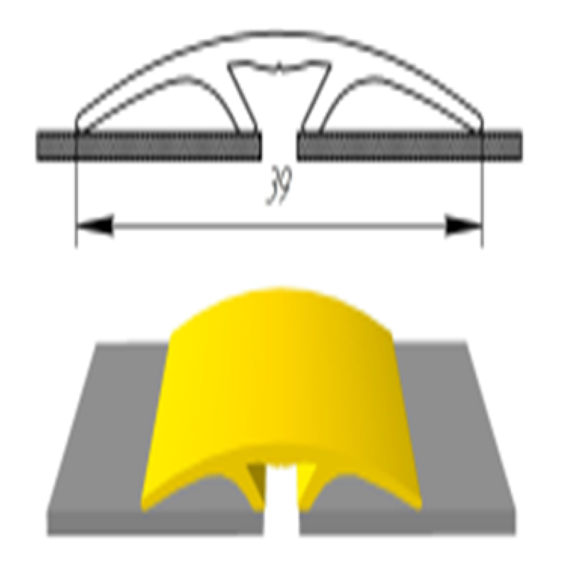 Алюмінієвий поріг з прихованим кріпленням 40 мм, Бук (АП-013)