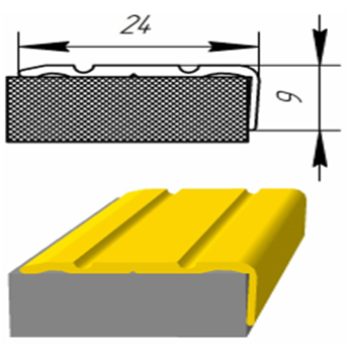 Кутовий алюмінієвий поріжок 24*10 Дуб