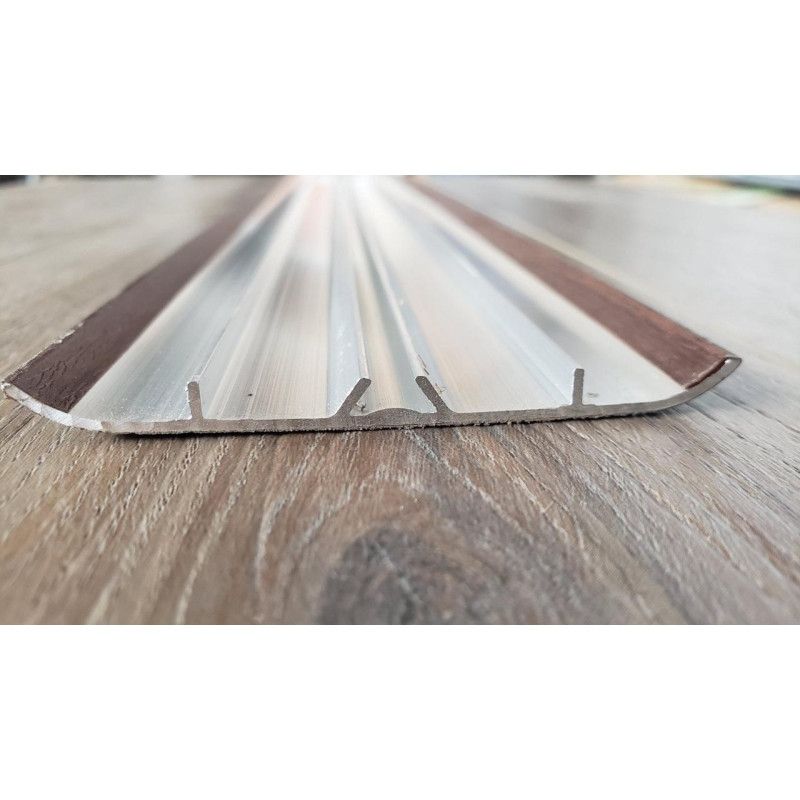 Широкий підлоговий алюмінієвий поріг із прихованим кріпленням завширшки 80 мм, (АП-017)