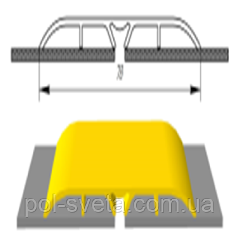 Широкий підлоговий алюмінієвий поріг із прихованим кріпленням завширшки 80 мм, (АП-017) 2700
