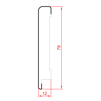 Плінтус Супер профіль ПП 1280 Титан гофті 2800х79х12.5 мм Плоский плінтус для підлоги Плінтус мдф фарбований