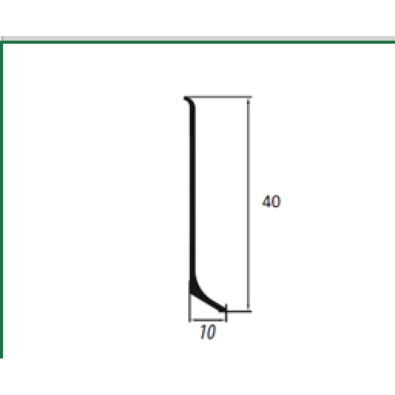 Плінтус алюмінієвий накладений 40мм білий (RAL-9016) матовий 2.5 м