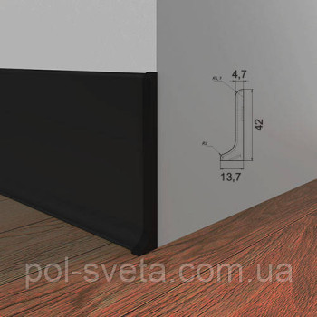 Закінченя на алюмінієвий плінтус 40 мм, пара ( чорний )