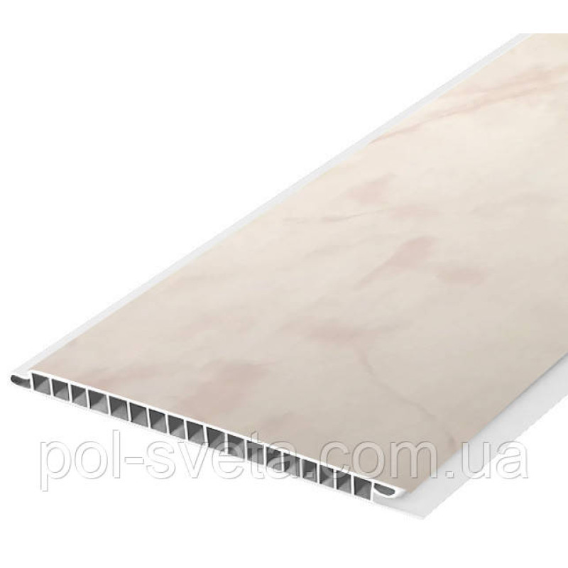 Панель пластикова Decomax ON-06 Онікс бежевий 6000х250х8 мм Безшовна пластикова панель Декоративна панель