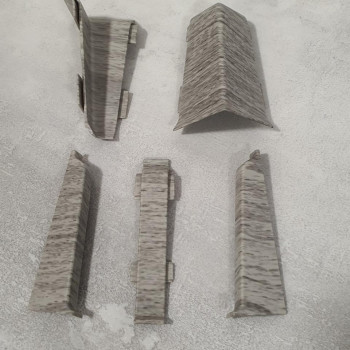 З'єднання до плінтуса ПВХ Grun Holz 70 мм, Дуб Сірий 878