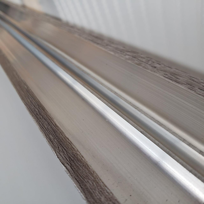 Напівкруглий підлоговий поріг з прихованим кріпленням шириною 60 мм, Дуб Попелястий (АП-014)