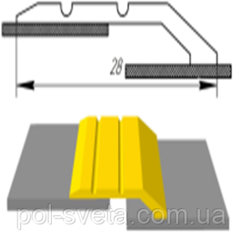 Алюмінієвий поріг з перепадом 5мм довжина 2700мм