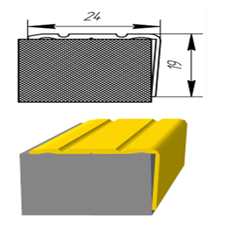 Поріг Алюмінієвий 23,5х19 L-подібний довжина 2,7м, Дуб (УЛ-121)