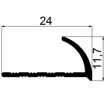 Зовнішній куточок алюмінієвий для плитки товщиною 8 мм довжина 2,7 м Золото (ПЛ-201)