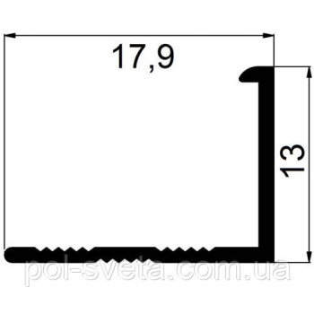 Алюмінієвий профіль для плитки зовнішний L-подібний 10 мм, Шампань