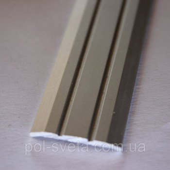 Поріг Алюмінієвий 28мм х 2мм відкритий монтаж, АП-005 ( срібло)